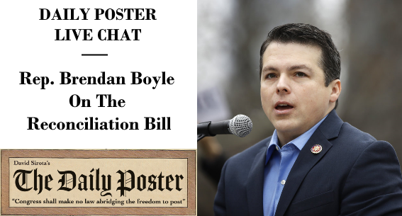 SAVE THE DATE: Reconciliation Bill Live Chat With Rep. Brendan Boyle On 9/17